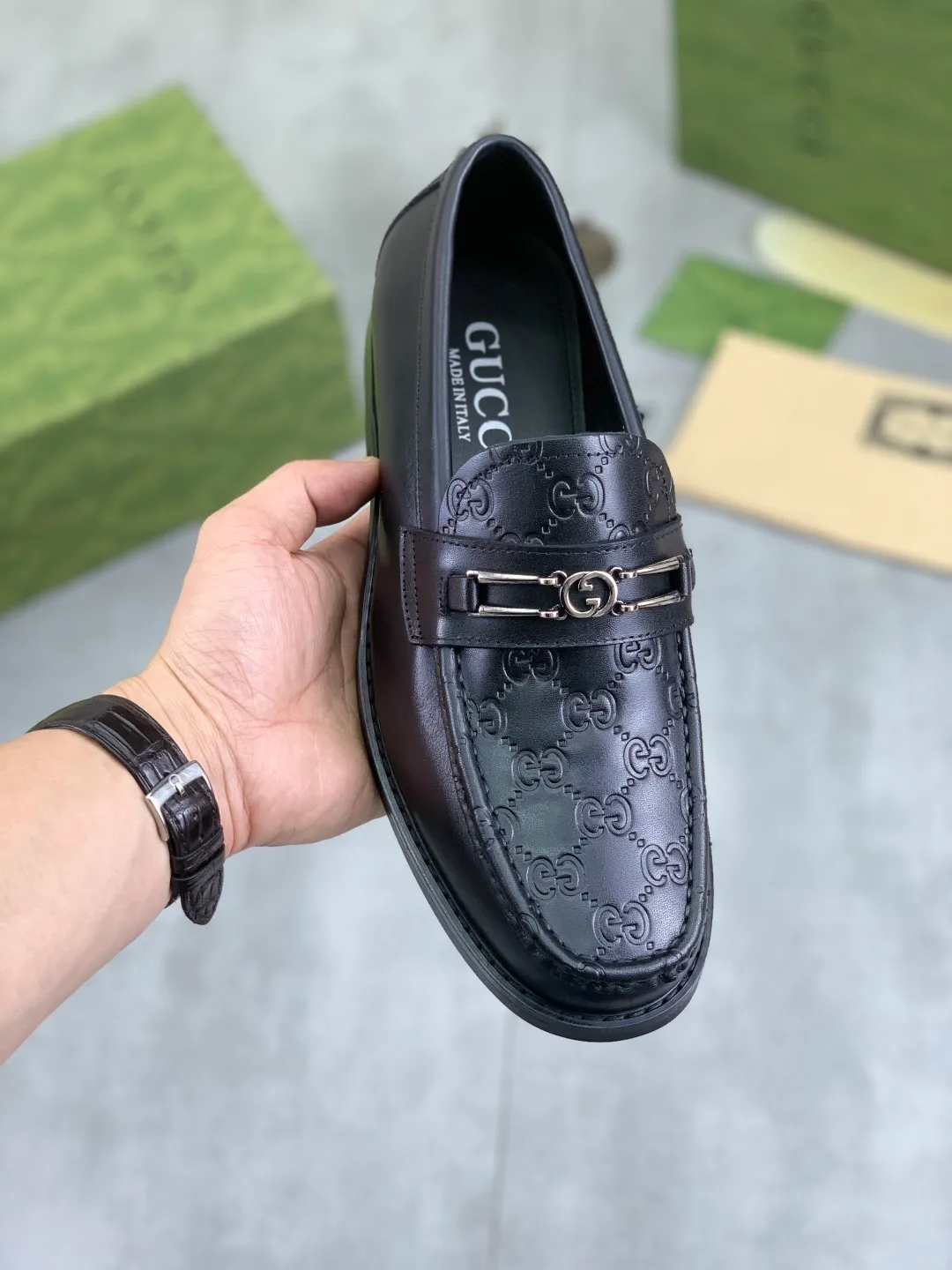 Men's men's shoes 💰P480 [New style] Water-dyed cowhide 💰💎💎💎 [Gucci] GUCCI high-end men's formal business leather shoes, original order 1:1 authentic goods! Original imported high-end open-edge beaded calfskin, original metal buckle, imported first-layer cowhide lining for feet, original outsole, men's shoe size: 38-45, 4️⃣ colors available
